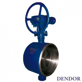 Затвор поворотный дисковый Dendor тип 027W под приварку с тремя эксцентриситетами