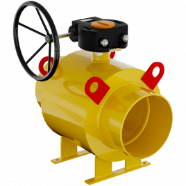 Кран шаровой газовые 11с67п GAS PRO ЦП.00.3 ст.20 Ду 150-700 под приварку полнопроходной с редуктором
