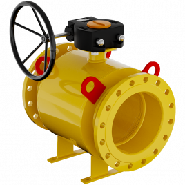 Кран шаровой газовый11с67п GAS PRO 2ЦФ.00.3 ст. 20 Ду 300-800 фланцевый стандартнопроходной с редуктором