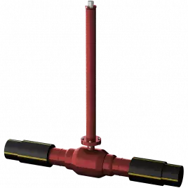 Кран шаровой подземный Ду от 50 до 200 мм, ст. 20 с ПЭ патрубками