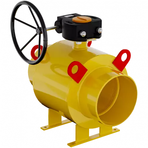Кран шаровой газовый 11с67п GAS PRO 2ЦП.00.3 ст. 20 Ду 300-800 под приварку стандартнопроходной с редуктором фото 1