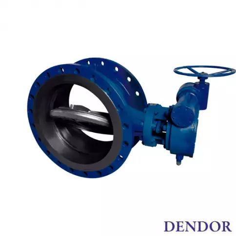 Затвор поворотный дисковый Dendor тип 027F фланцевый с тремя эксцентриситетами фото 1