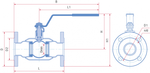 Кран шаровой газовый GAS PRO 11с67п GAS PRO ЦФ.00.1 ст.20, Ду 10-200 фланцевый полнопроходной с рукояткой фото 2